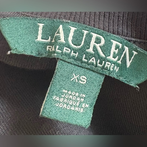 Lauren Ralph Lauren Boat Neck Short Sleeve Cotton Blend Knit Top Black Size XS - Picture 3 of 5